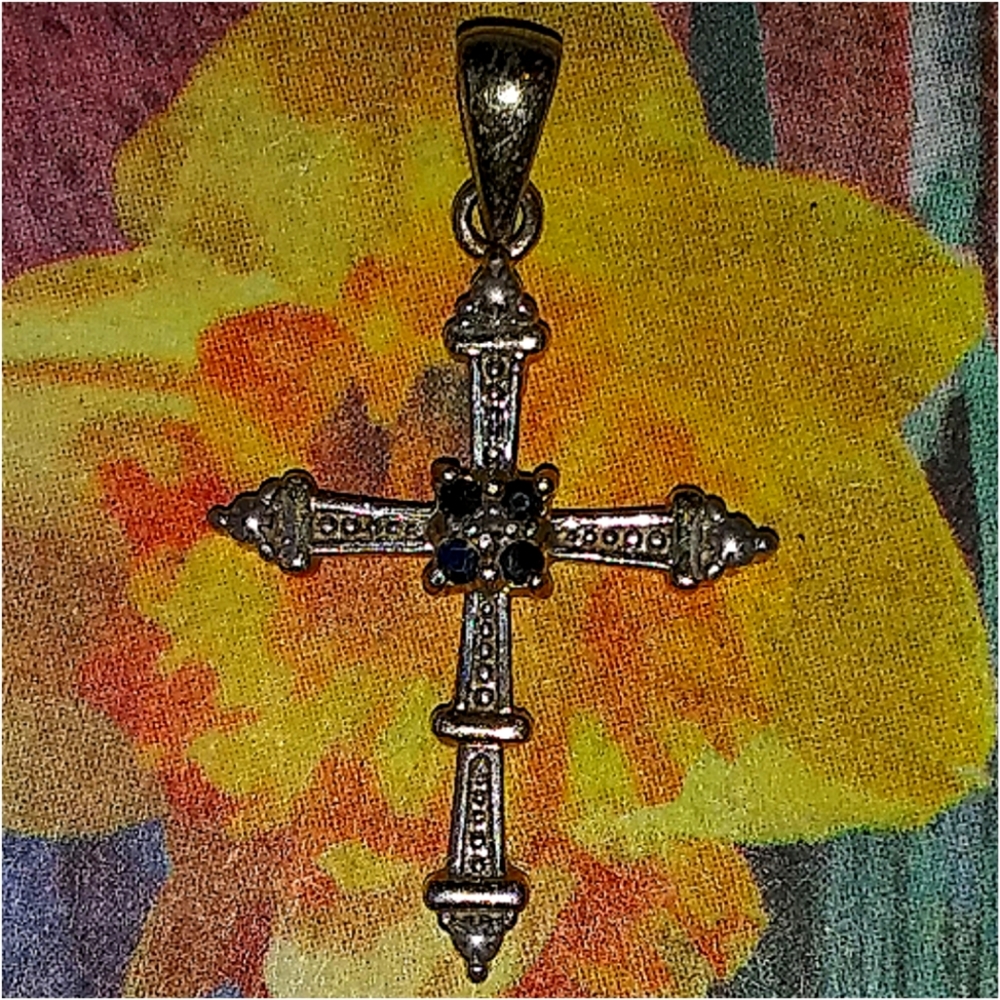 Vintage Sterling Silver Cross Pendant RSE 925